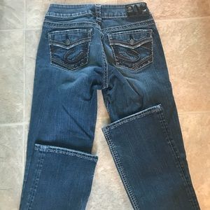 Bootcut silver jeans!